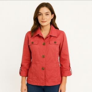 Jones New York Pink Chic Trench Plus Sz 2X